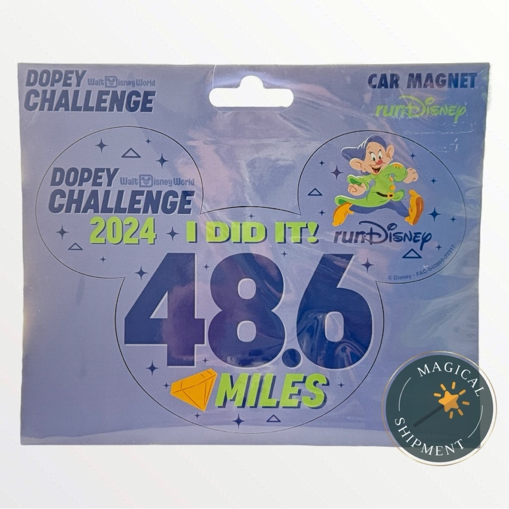 Disney Parks - runDisney 2024 Dopey Challenge 48.6 Miles Car Magnet